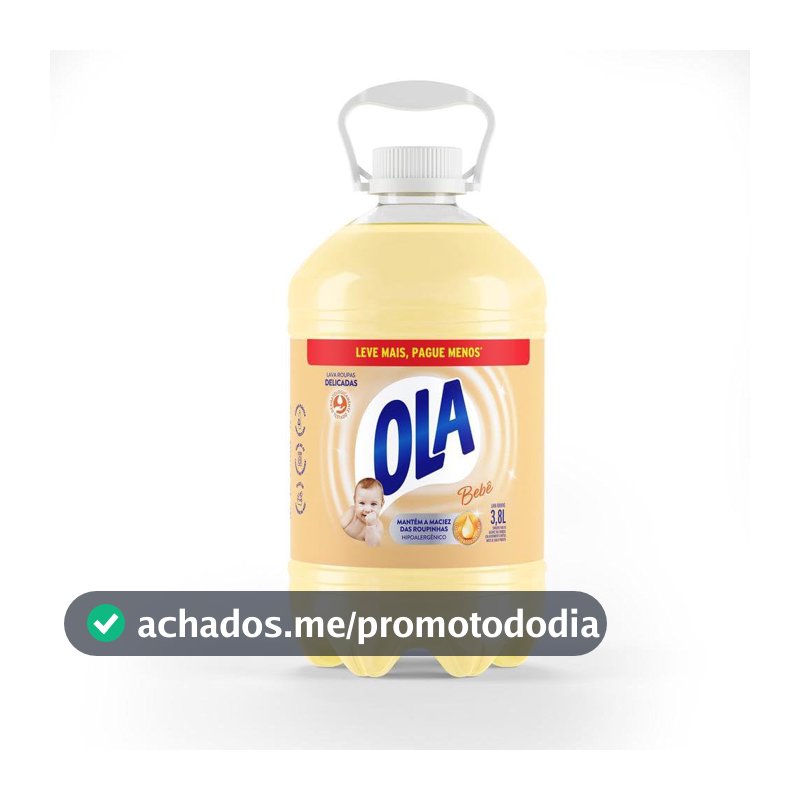 Ola Bebê Sabão Líquido para Roupas Finas e Delicadas, 3,8L