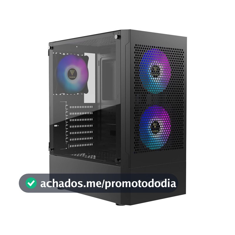 Gabinete Gamer Gamdias Talos E3 Mesh ATX Micro-ATX Mini-ITX 3 Fans 120mm ARGB Preto TALOS E3 MESH