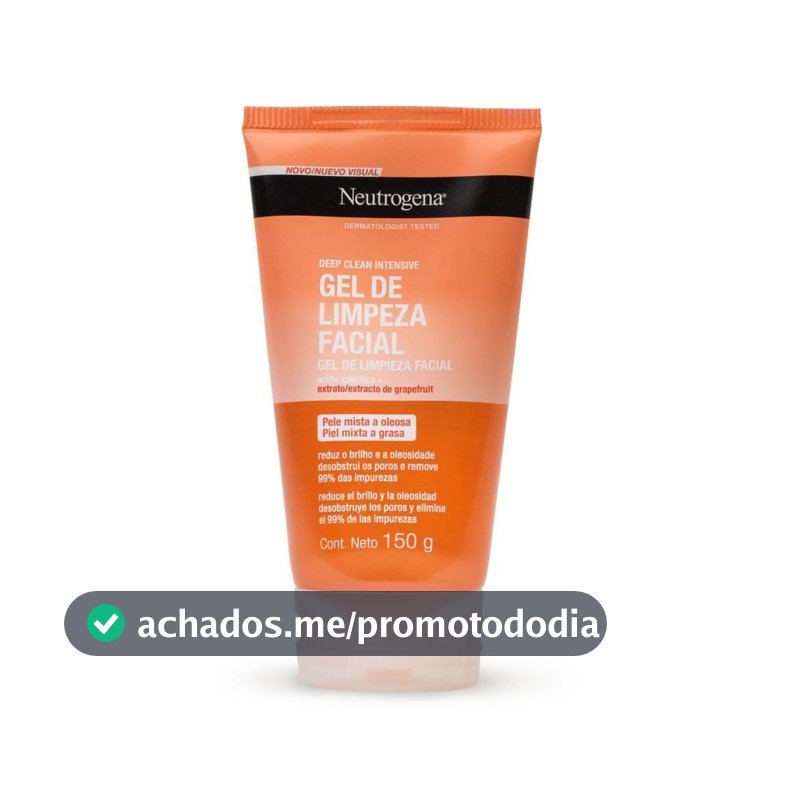 Gel de Limpeza Facial Neutrogena Deep Clean Intensive, Grapefruit, 150g