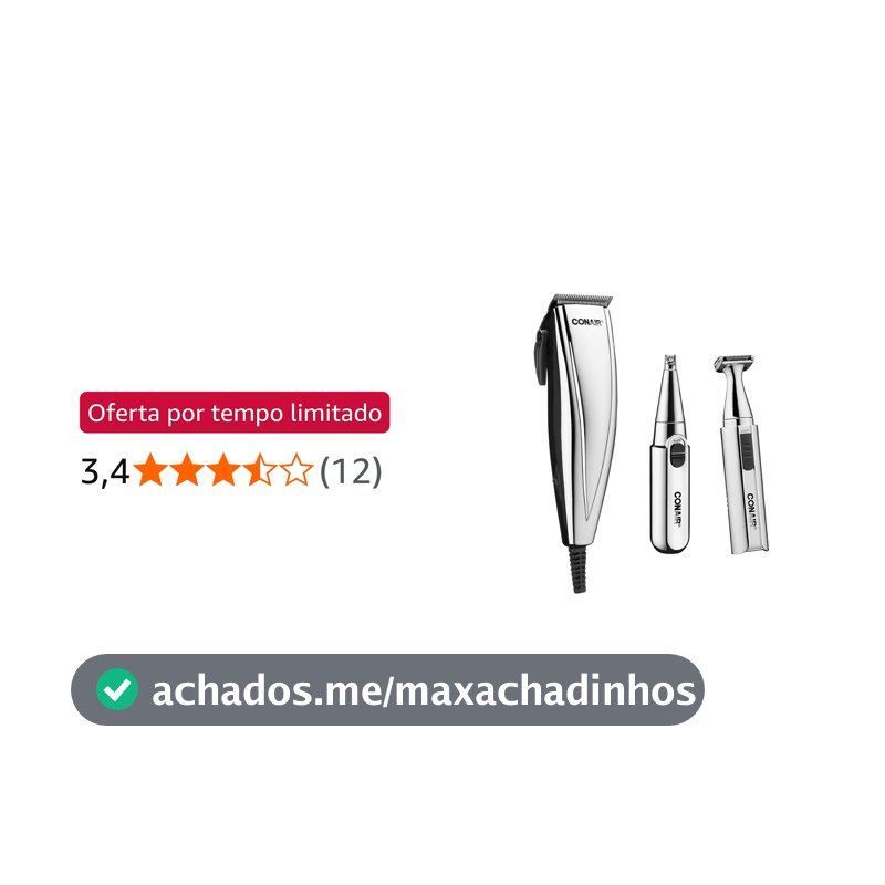 Máquina de Cortar Cabelo 3 em 1 Conair com Trimmer e Aparador de Nariz/Orelha 127V