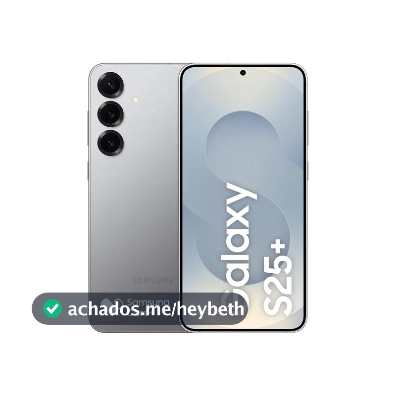 Celular Samsung Galaxy S25+ 5G, 256GB, 12GB RAM, Câmera Tripla de 50+12+10, Tela Grande de 6.7", Prata