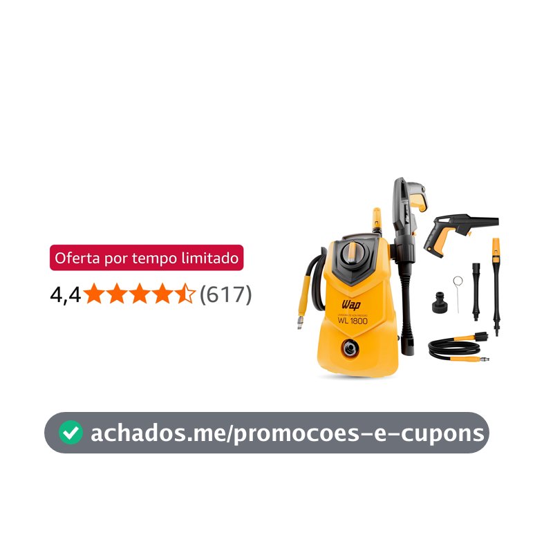 WAP Lavadora de Alta Pressão WL 1800 1500 PSI 1400W 220V