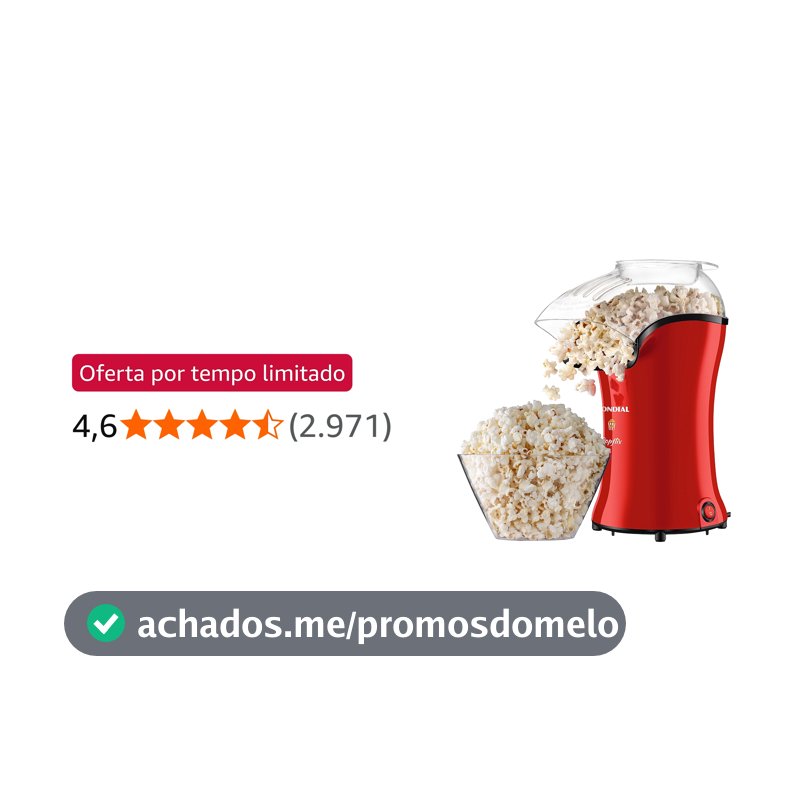 Pipoqueira Popflix, Mondial, Vermelho, 1200W, 220V - PP-03