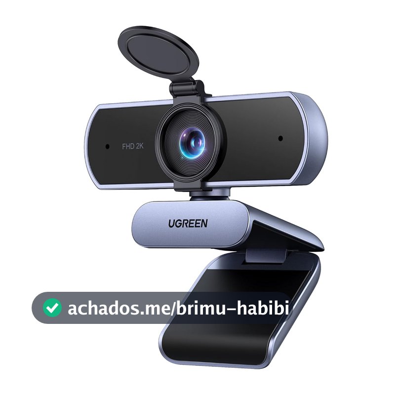 UGREEN Webcam 2K 30Hz QHD para PC Com Microfone Antirruído