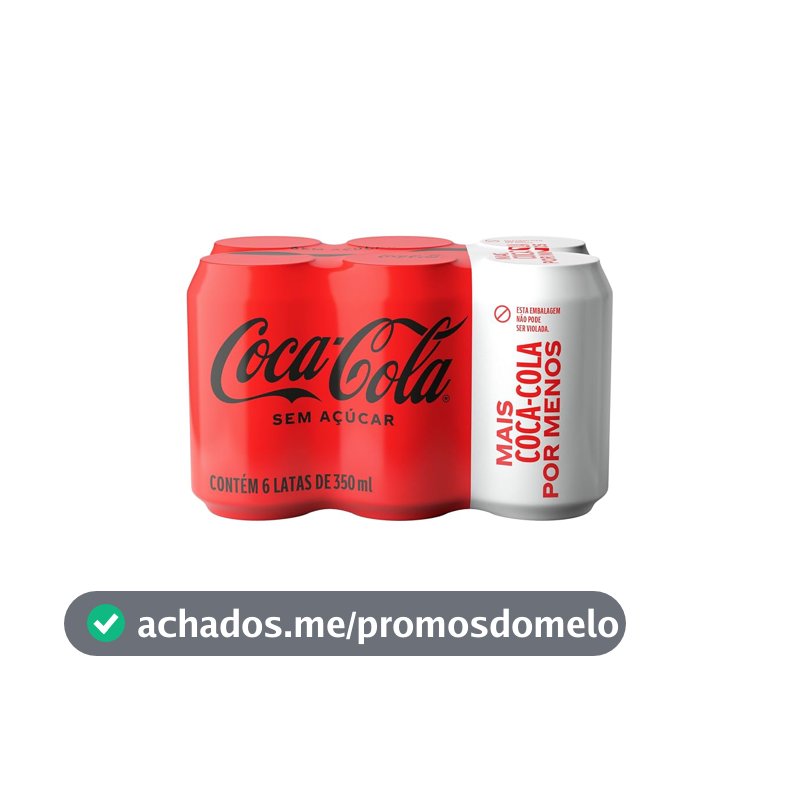 Pack de Coca-Cola sem Açúcar 350Ml 6 unidades