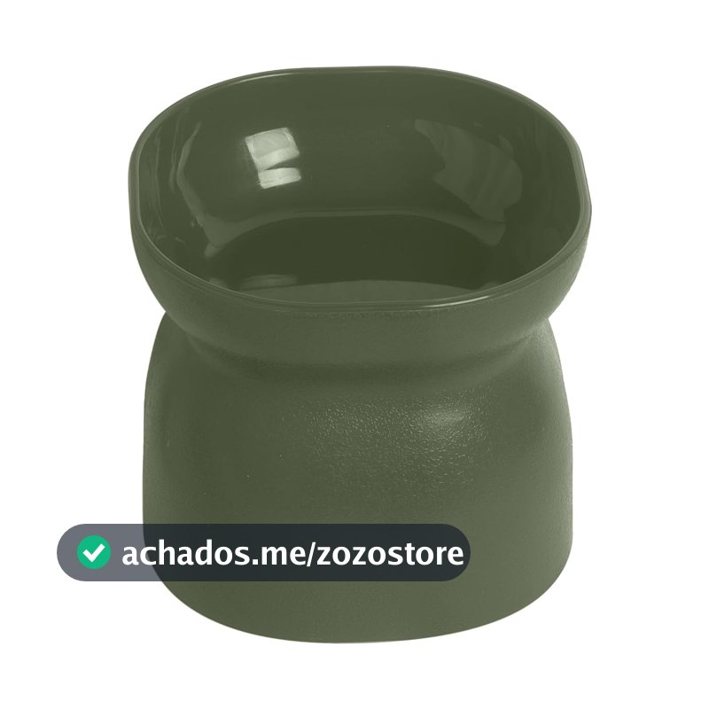 PET GAMES Comedouro ou Bebedouro ErgonoCat Verde Musgo para Gatos