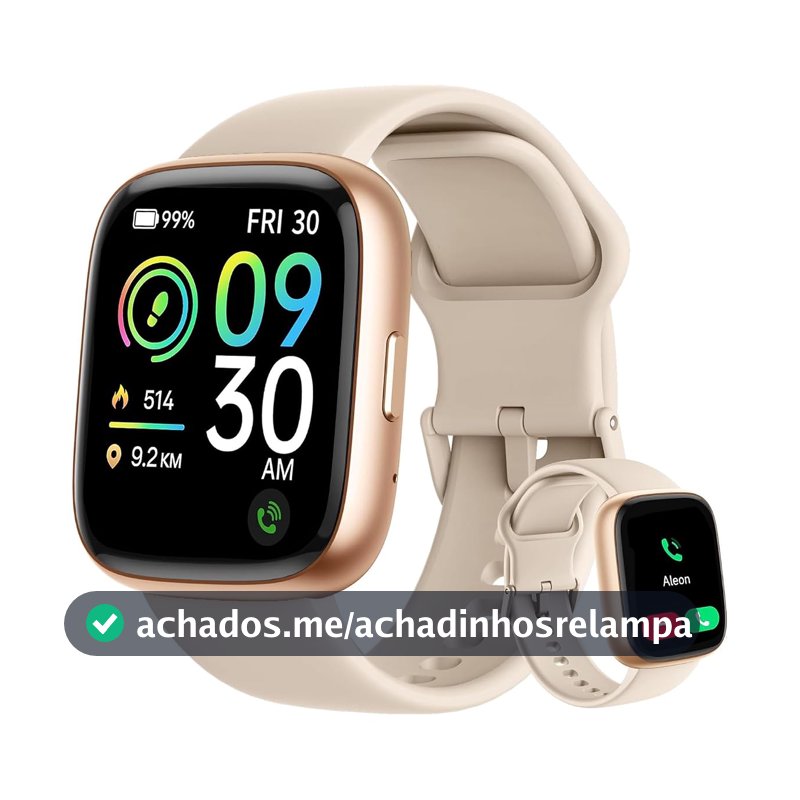 Bettdow SmartWatch Feminino 1.83" Full Touch, Assistente de voz Alexa, IP68 à Prova d'Água, Ligações Bluetooth, 100+ Modos Esportivos, Notificações Inteligentes, Compatível com iOS/Android (Ouro rosê)