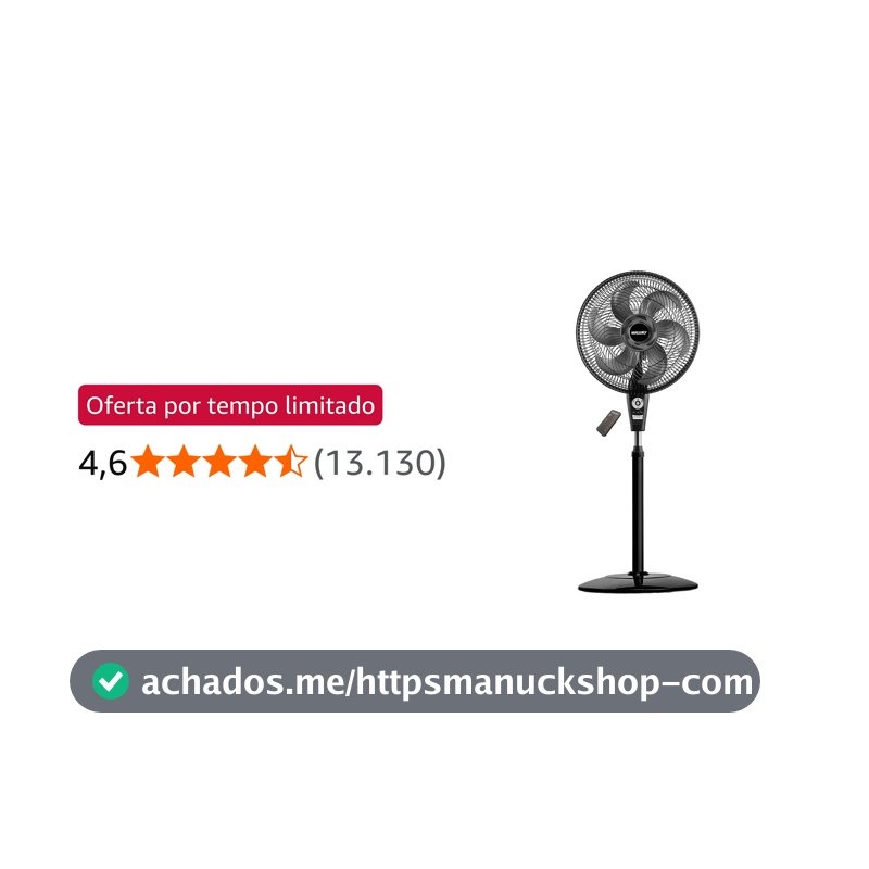 Ventilador de Coluna Mallory Air Timer TS+ Com Controle Remoto 126W, Silencioso, Com Hélice de 6 pás, Auto desligamento programável de até 7 horas - PR-GR - 220V