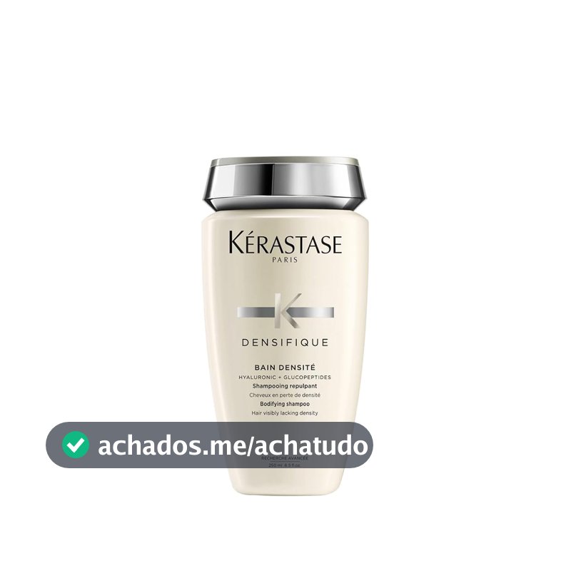 Kérastase Densifique Bain Densité Shampoo, Para Cabelos Finos e Ralos, Aporta Densidade e Volume, com Ácido Hialurônico e Ceramidas, 250ml