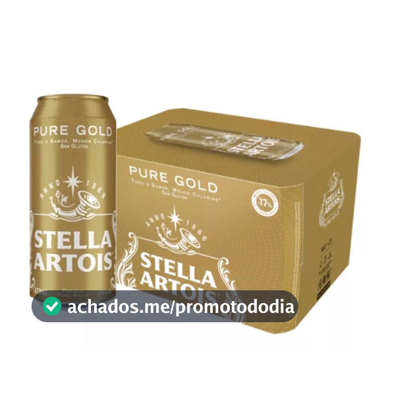 Cerveja Sem Glúten Stella Artois, Pure Gold, Lata 473ml, Pack com 12 unidades