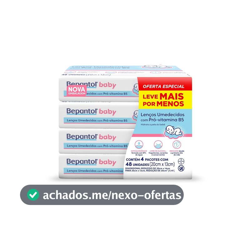 Bepantol Baby Lenço Umedecido Hipoalergênico, 192 Unidades