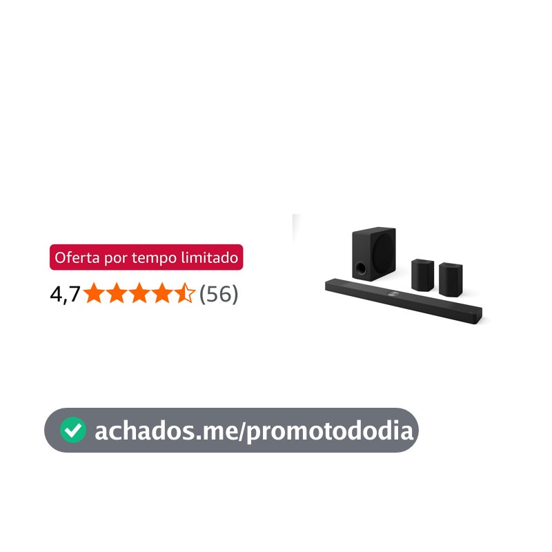 Home Teather Soundbar LG 810W RMS, Dolby Atmos, 9.1.5 Canais, Caixas de Som Traseiras - S95TR