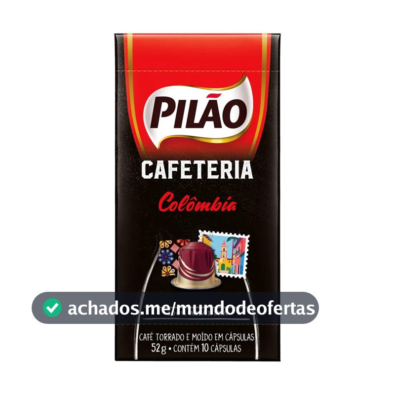 Café em Cápsula Torrado e Moído Pilão Cafeteria Colômbia Caixa 52g 10 Unidades
