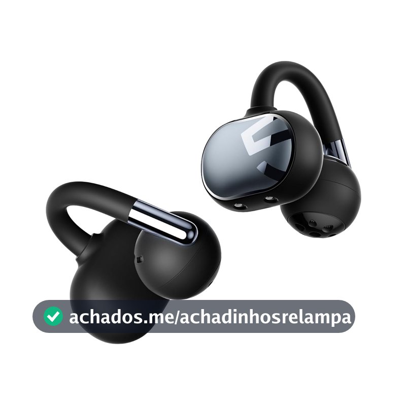 SOUNDPEATS Clip1 Fones Open-Ear, Dolby Audio, Hi-Res, LDAC, IPX5 (deep black)