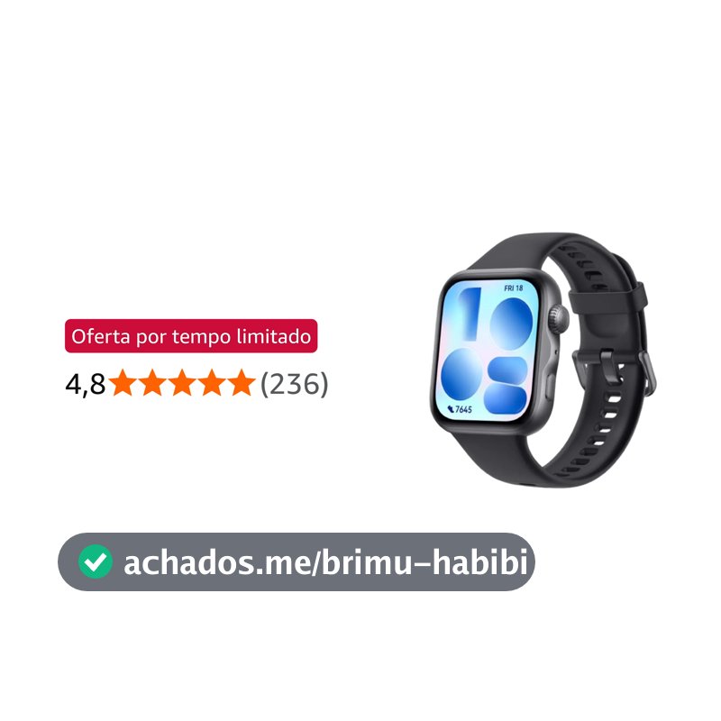 Smartwatch, HUAWEI WATCH FIT 5, AMOLED de 1,82" Design Leve, Mini Treino, Bateria com Até 10 Dias, 64 GB, Gerenciamento Avançado da Saúde, Monitor do Sono, GPS, Compatível com iOS e Android, Preto