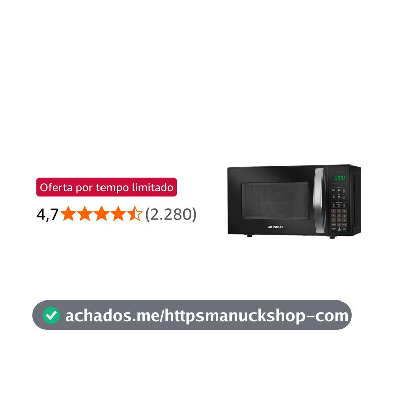 MONDIAL Micro-Ondas, Preto, 1200W, 110V - MO-01-21-B