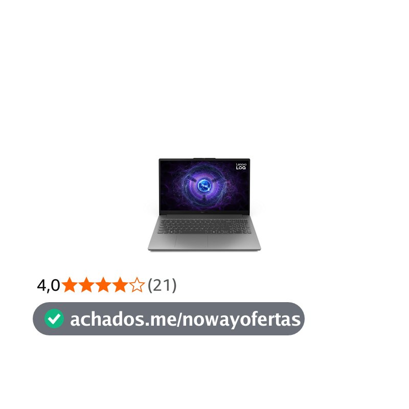 Notebook Lenovo LOQ-e 15IAX9E Intel Core i7-12650HX 16GB 512GB SSD RTX 4050 Linux 15.6" - 83MES00200 Luna Grey