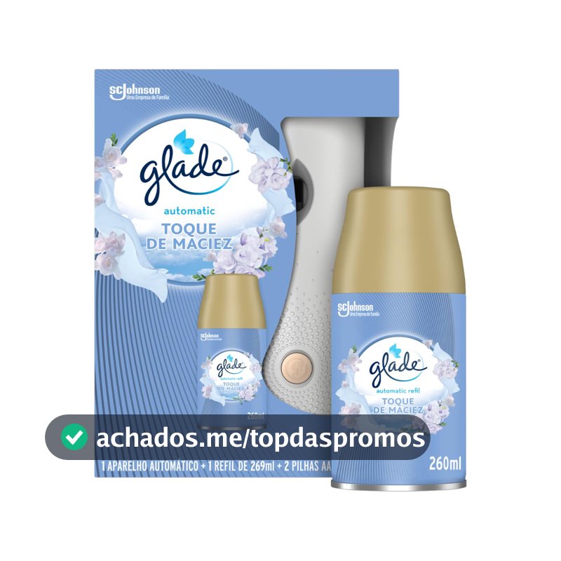 Glade Aromatizador Automático Toque de Maciez, Aparelho e Refil 260ml