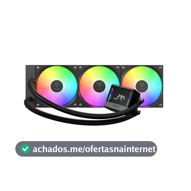 Water Cooler 360mm Gamdias Chione E4-360 Preto ARGB V2 Intel LGA2066 AMD AM5