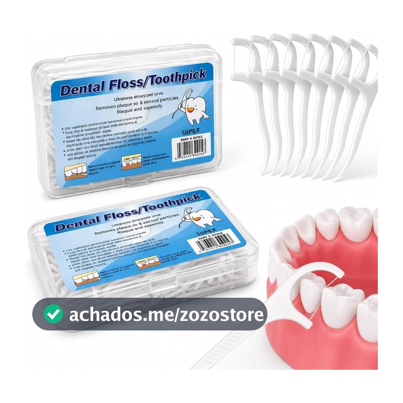 Fio Dental com Haste 2 em 1 Kit com 100 Unidades para Limpeza Bucal Profunda - Ideal para Viagens e Uso Diário - Pazie®