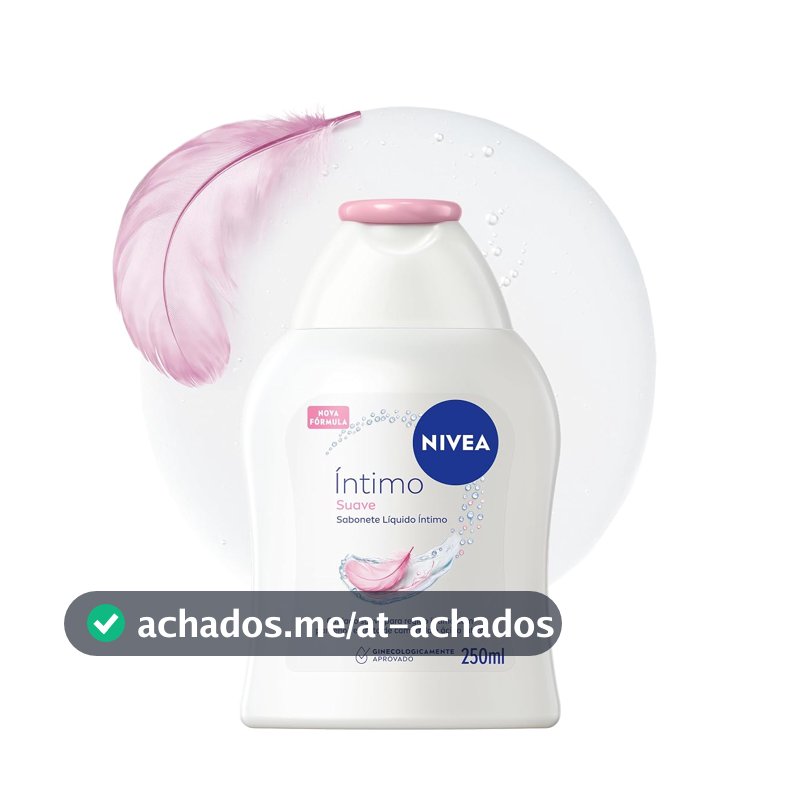 NIVEA Sabonete Líquido Íntimo Suave 250ml, Limpeza Delicada, Mantém pH Natural, Extrato de Camomila, Cuidado Calmante, Uso Diário
