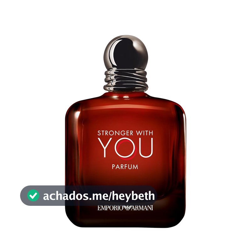 Armani Beauty, Stronger With You Parfum, Giorgio Armani Perfume Masculino, Fragrância Fougère Ambarada e Amadeirada com Notas de Baunilha Picante, Couro, Pimenta Rosa e Lavanda