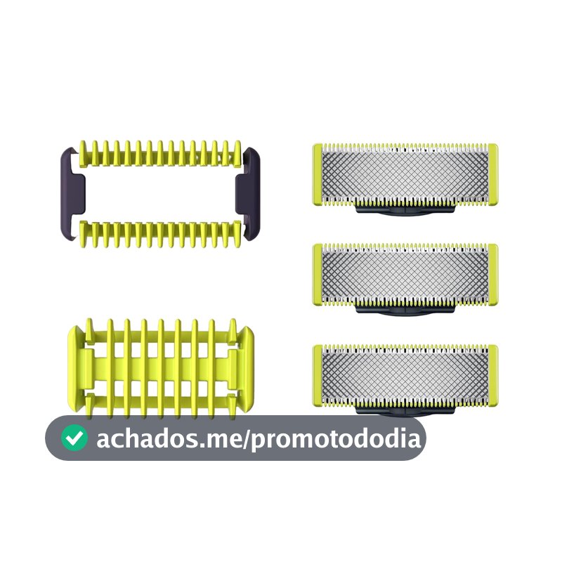 Lâminas de Reposição Originais Philips OneBlade QP630/51 Aço Inoxidável - Raspa, Apara e Contorna - Pacote com 3 un