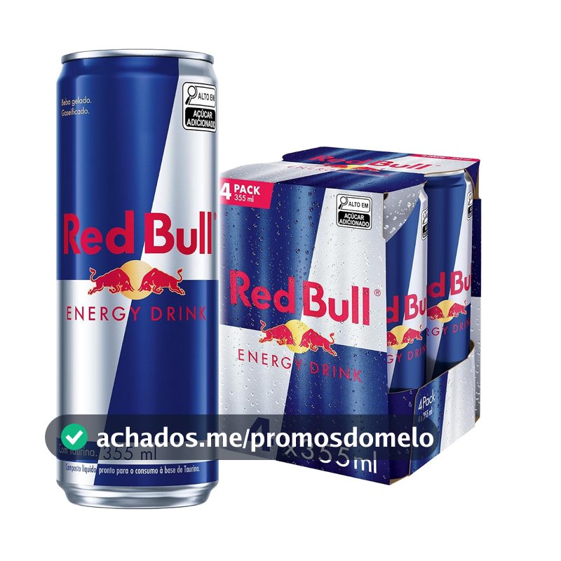 Red Bull Energético, Energy Drink, 355ml, 4 latas