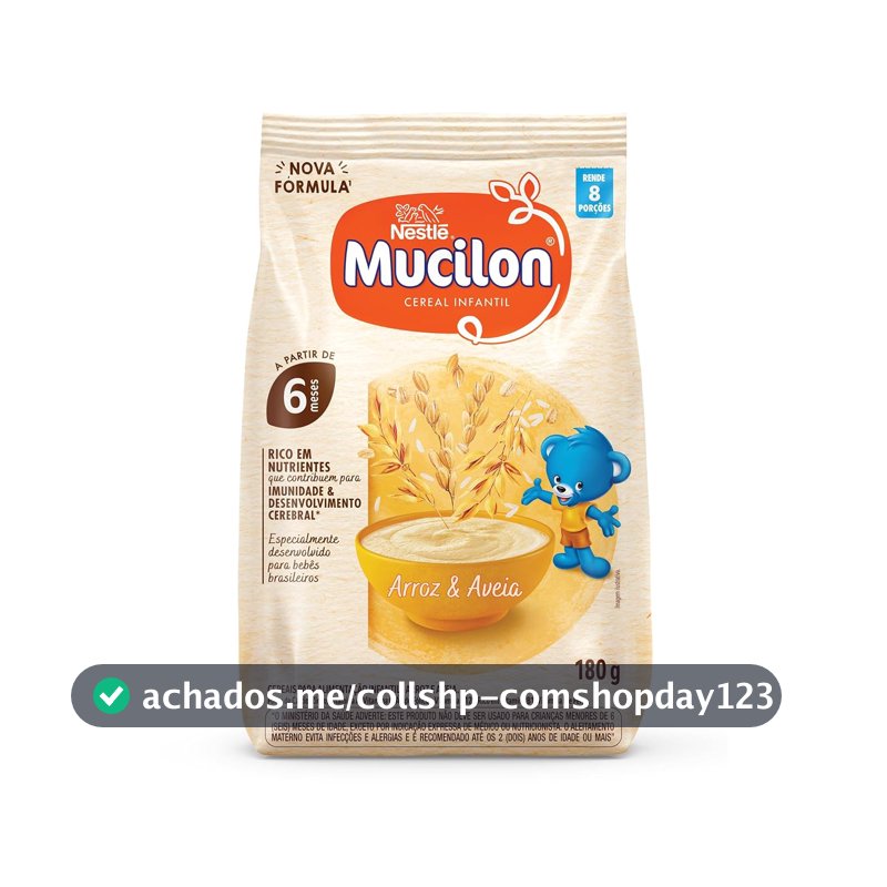 Mucilon Arroz e Aveia Sachet 180g