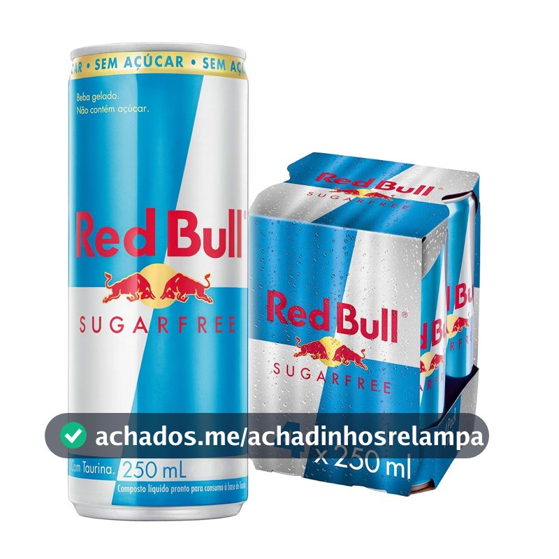 Red Bull Energético, Sugar Free, Sem Açúcar, 250ml, 4 latas