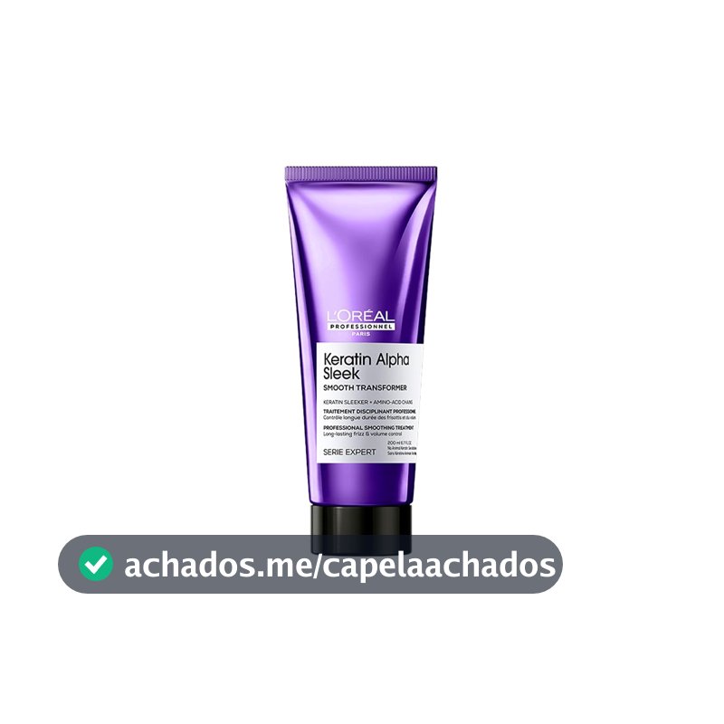 L'Oréal Professionnel Keratin Alpha Sleek Smooth Transformer Tratamento Profissional gradativo l 2 semanas de fios alinhados, controle de frizz e volume l Finalização rápida,brilho instantâneo l 200ml