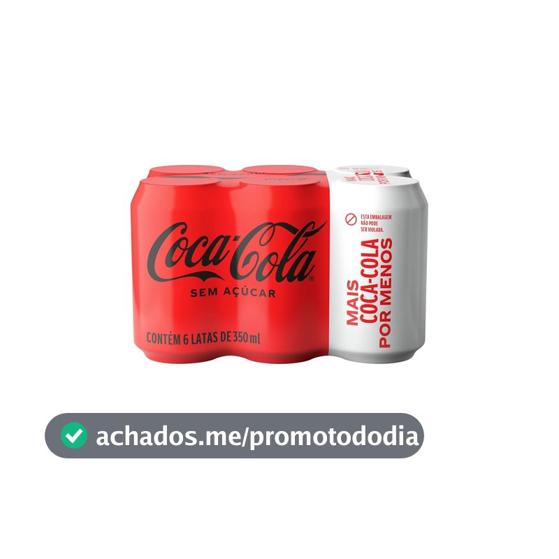 Pack de Coca-Cola sem Açúcar 350Ml 6 unidades