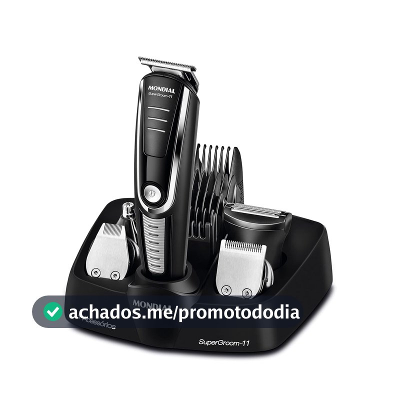 MONDIAL Aparador de Pelos Super Groom 11, Preto/Prata, Bivolt - BG-05