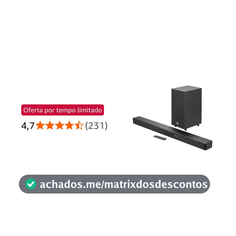 Soundbar JBL Cinema SB595, 5.1 Canais, com Subwoofer, Bluetooth, Preta - JBLSB595BLKBR