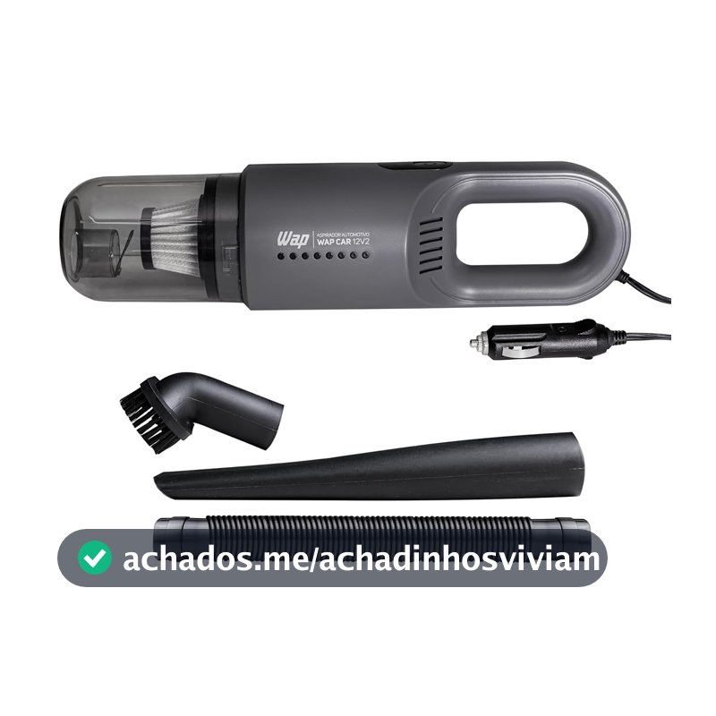 WAP Aspirador de Pó Automotivo Car 12V2, Portátil, 420ml, com Recipiente Removível e Filtro Lavável, 180W 12VDC