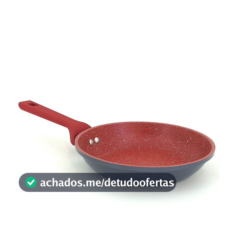Euro Home - Frigideira 26 cm de Alumínio com Antiaderente ColorStone Titânio - ALU8358-TI