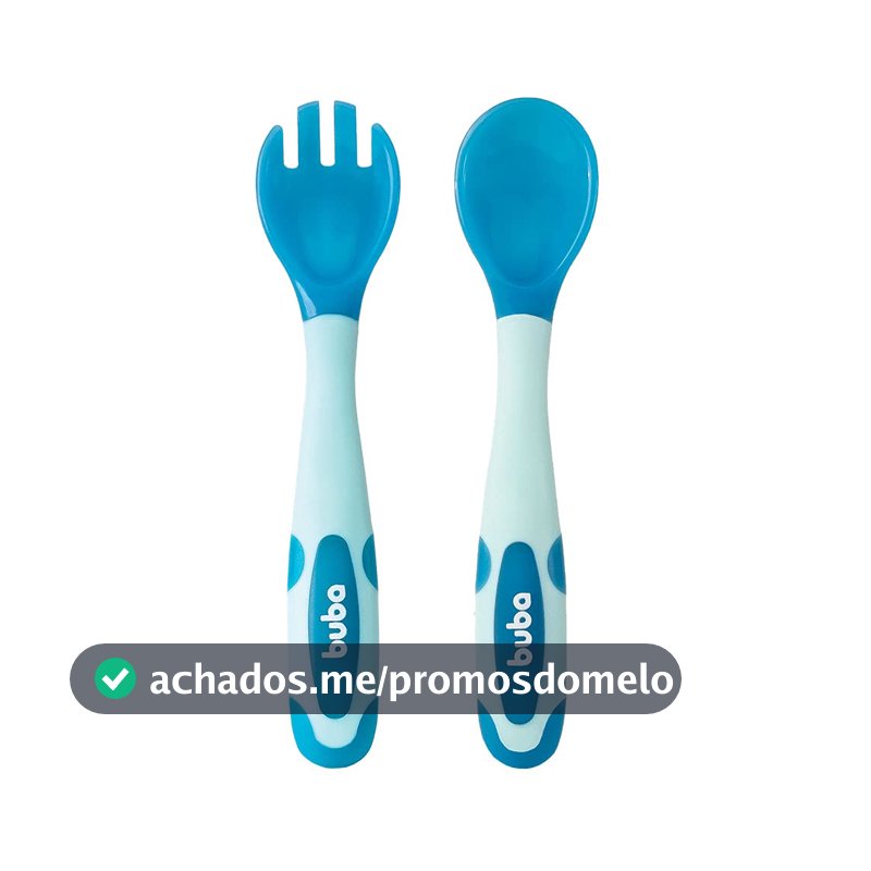 Kit de Talheres Buba, Flexíveis, Termossensíveis, Azul