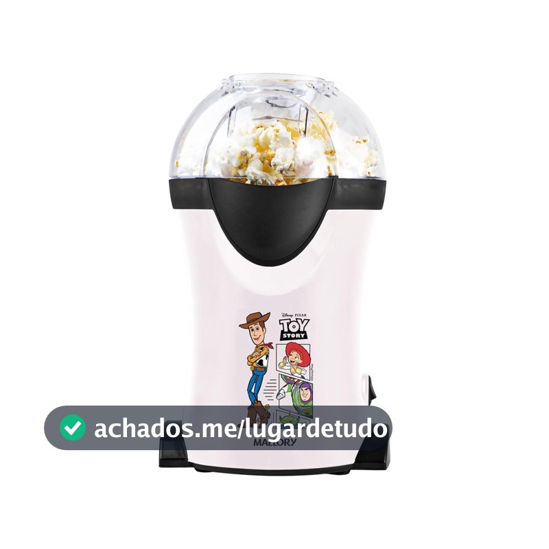 Pipoqueira Elétrica Mallory Toy Story – Pipocas Sequinhas e Sem Óleo, Bocal Expedidor, Copo Medidor para Manteiga e Pés Antiderrapantes - 127V