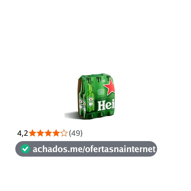 Cerveja Heineken Long Neck, Pack 6 unidades, 330Ml