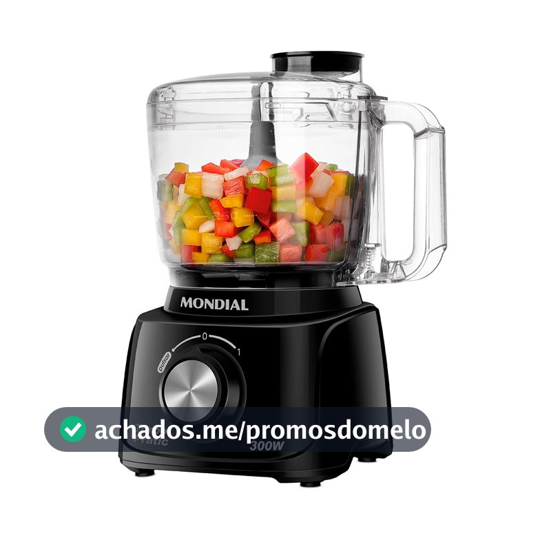 MONDIAL Mini Processador Turbo Pratic, Preto, 300W, 110V - MP-16-B