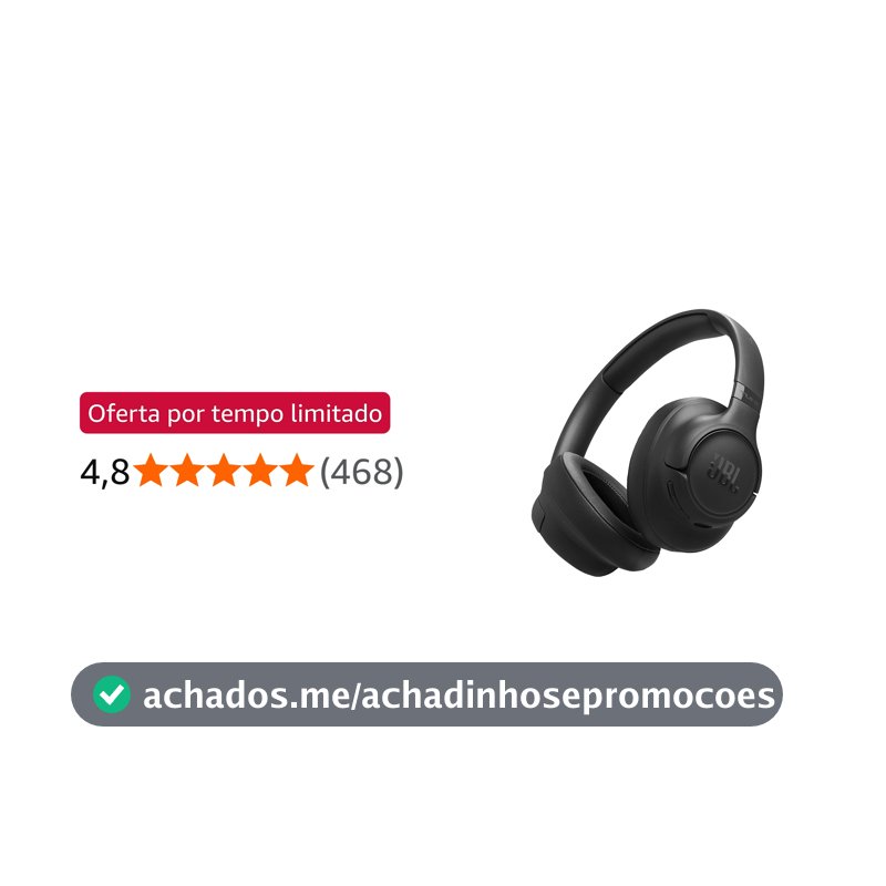 JBL, Fone de Ouvido Bluetooth Over-Ear, Tune 730BT, Sem Fio, Até 76 Horas de Bateria - Preto
