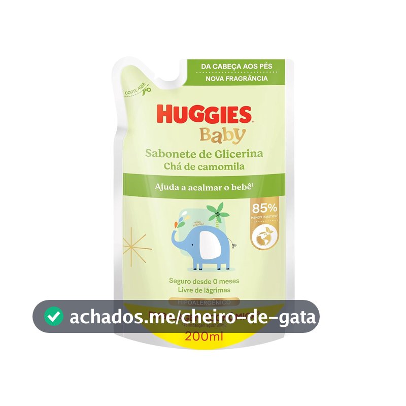 Sabonete Líquido Huggies Camomila para Recém-Nascido Refil 200 ml