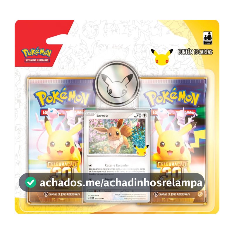 Pokémon TCG, Celebração de 30 anos – Blister Duplo Pokémon com moeda