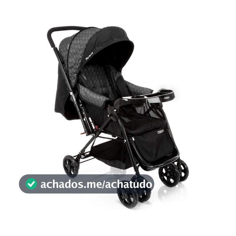 Cosco Kids, Carrinho de Bebê Reverse, Preto Rajado