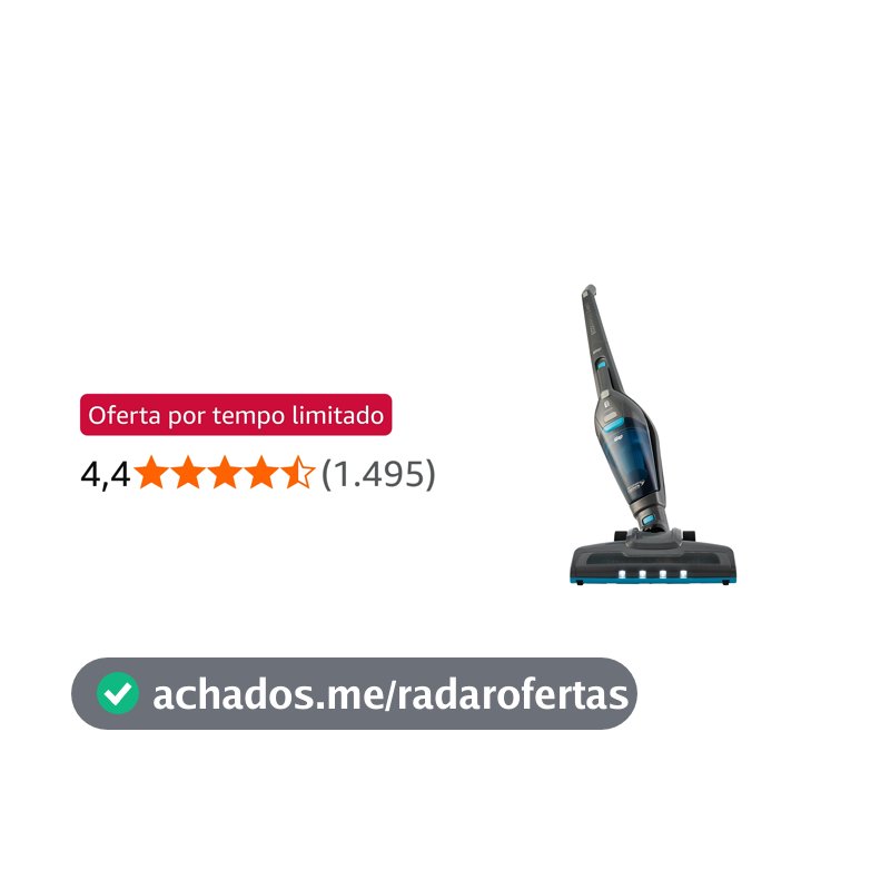 WAP Aspirador de Pó Vertical à Bateria ECO RÁPIDO Autonomia de 40 min, 2 Velocidades, 700ml, Bivolt