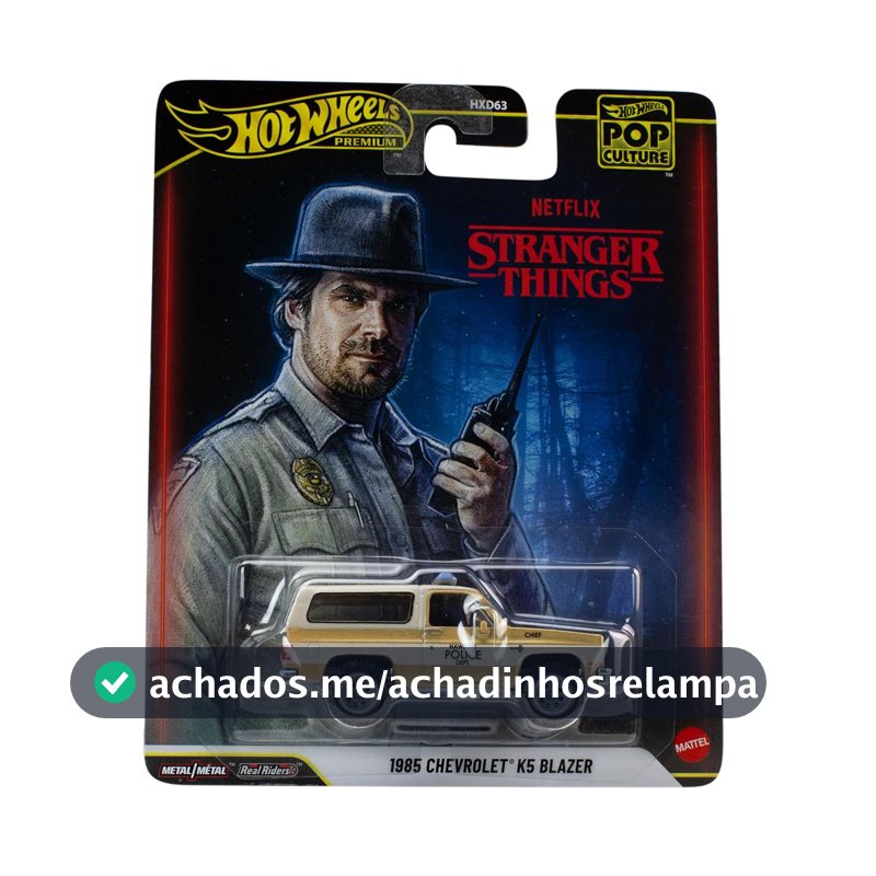 Carro Hot Wheels, Carrinho para Coleção Temática Stranger Things, 1985 Chevrolet K5 Blazer, Indicado para Maiores de 3 anos