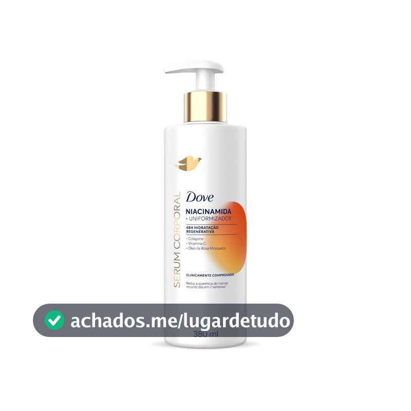Sérum Hidratante Corporal Para Pele com Tom Irregular 48h de Hidratação Regenerativa Dove Dermo Renovador Niacinamida Redutor de Marcas Escurecidas Clinicamente Comprovado 380mL