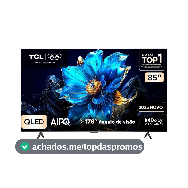 Smart TV TCL 85 Polegadas QLED 4K P7K WiFi Bluetooth Google TV HDR10+ Dolby Atmos Dolby Vision 85P7K