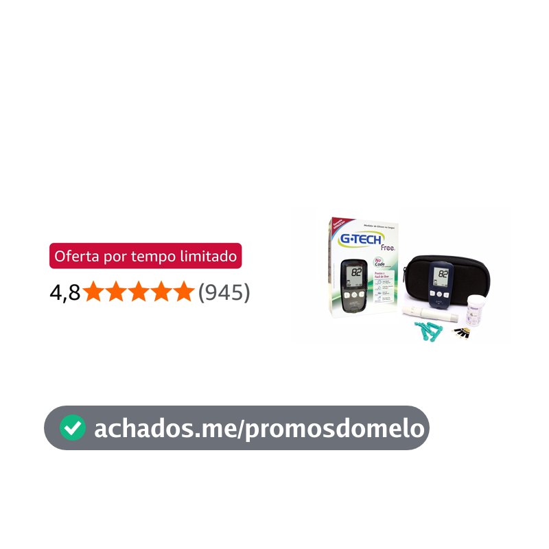 G-Tech Kit Medidor Glicose Free 1 Completo