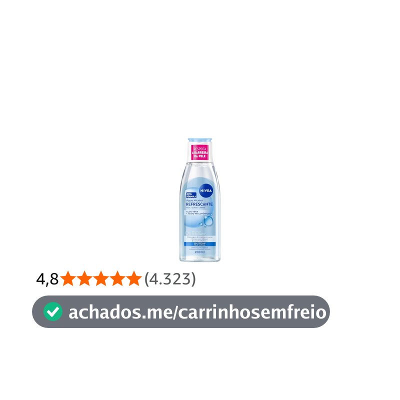 NIVEA Água Micelar Solução de Limpeza 7 em 1 Refrescante 200ml, Demaquila, Limpa Profundamente, Purifica, Hidrata, Cuidado Facial